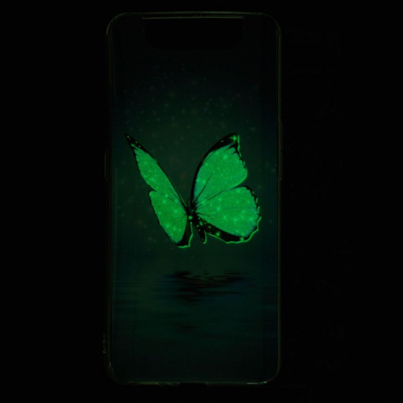 Skal Samsung Galaxy A80 / A90 Mobilskal Fluorescerande Blå Fjäril