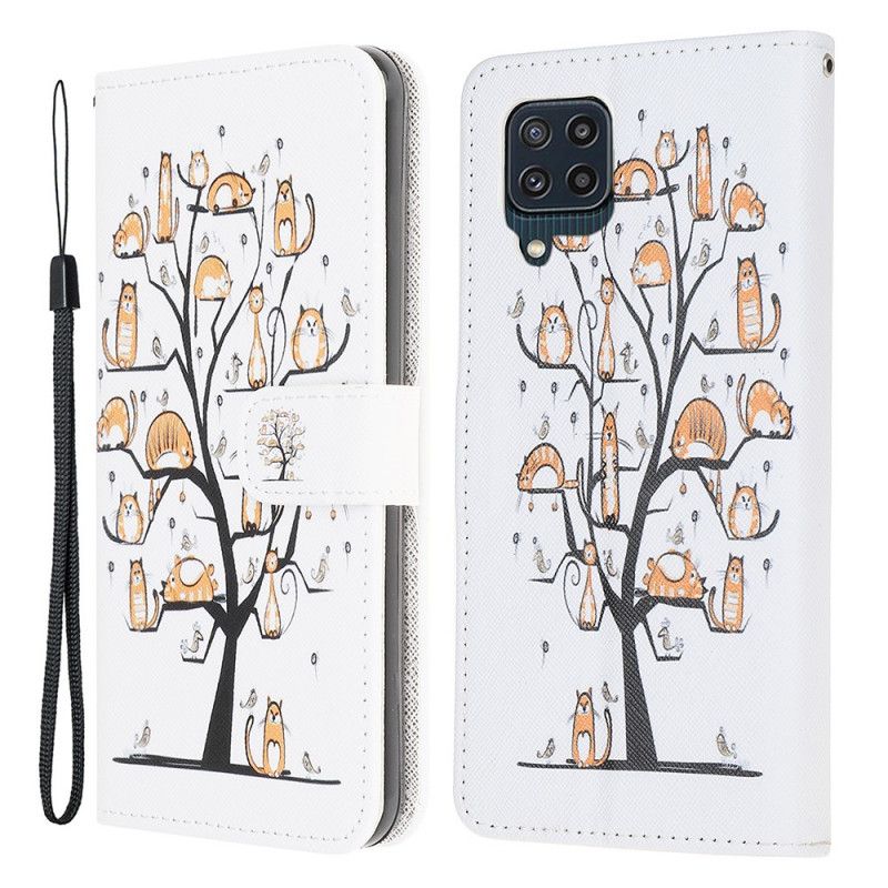 Fodral För Samsung Galaxy M32 Funky Cats Strappy