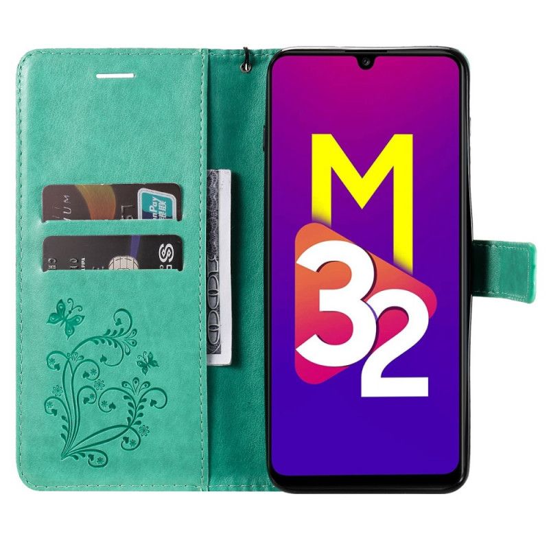 Fodral För Samsung Galaxy M32 Jättetromsfjärilar