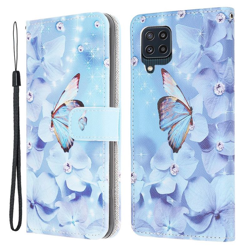 Fodral Samsung Galaxy M32 Diamond Strappy Butterflies