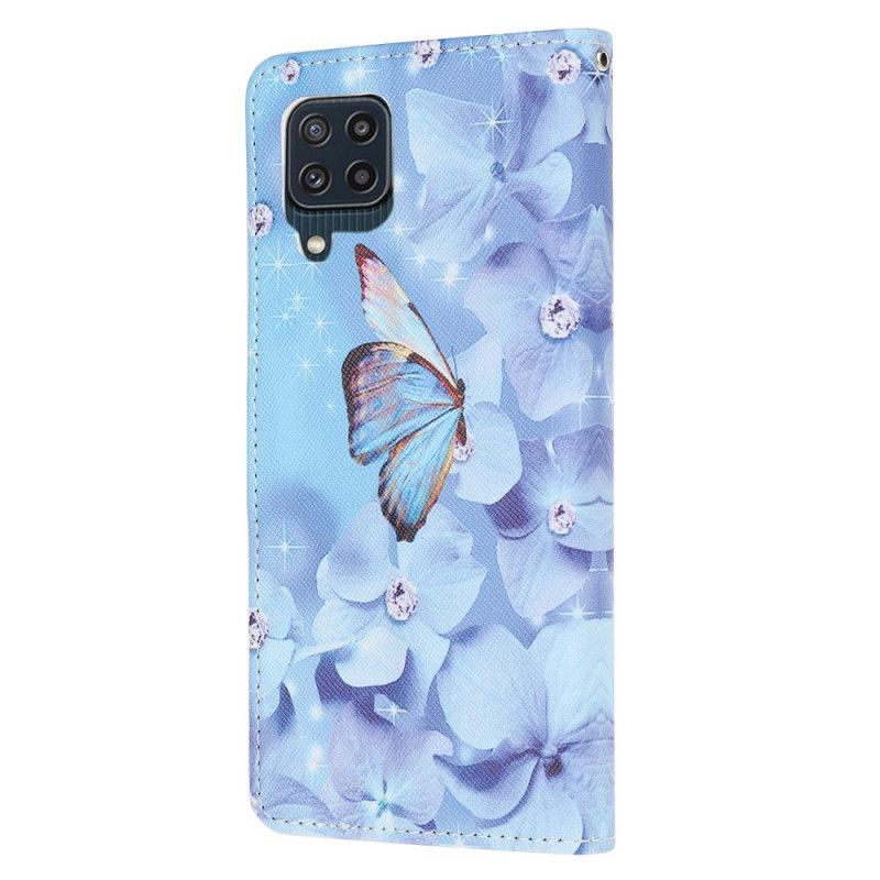 Fodral Samsung Galaxy M32 Diamond Strappy Butterflies