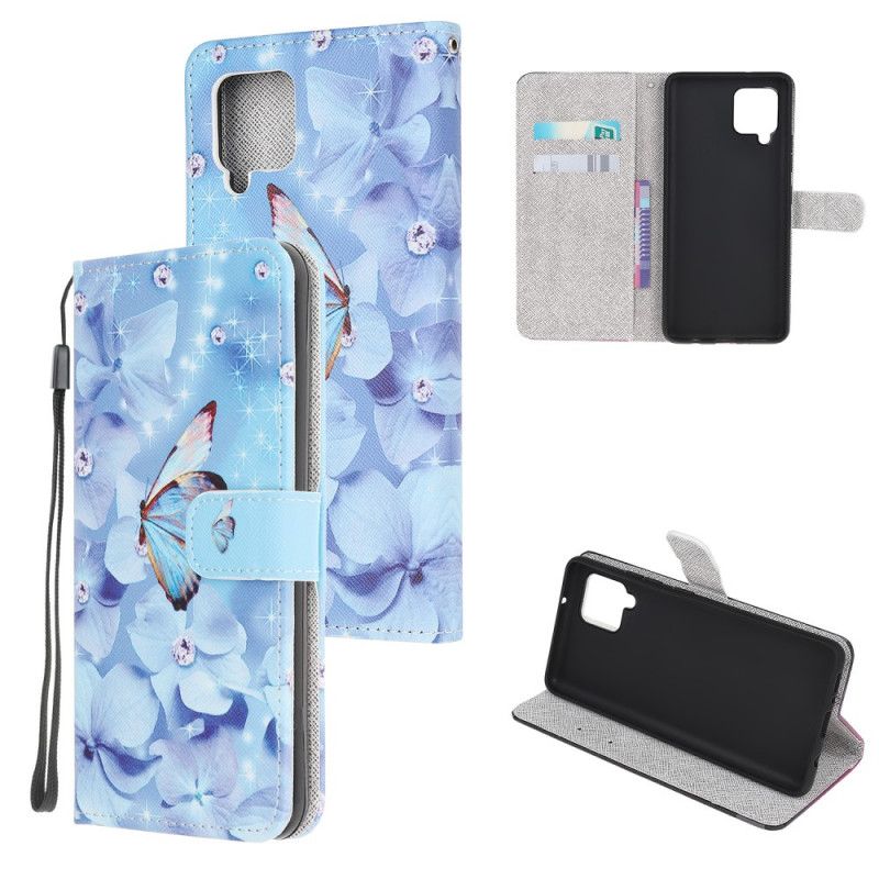 Fodral Samsung Galaxy M32 Diamond Strappy Butterflies