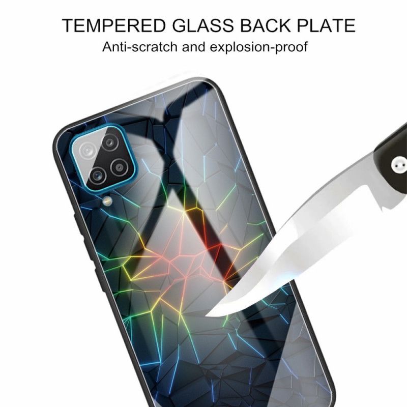 Skal Samsung Galaxy M32 Geometri Av Härdat Glas