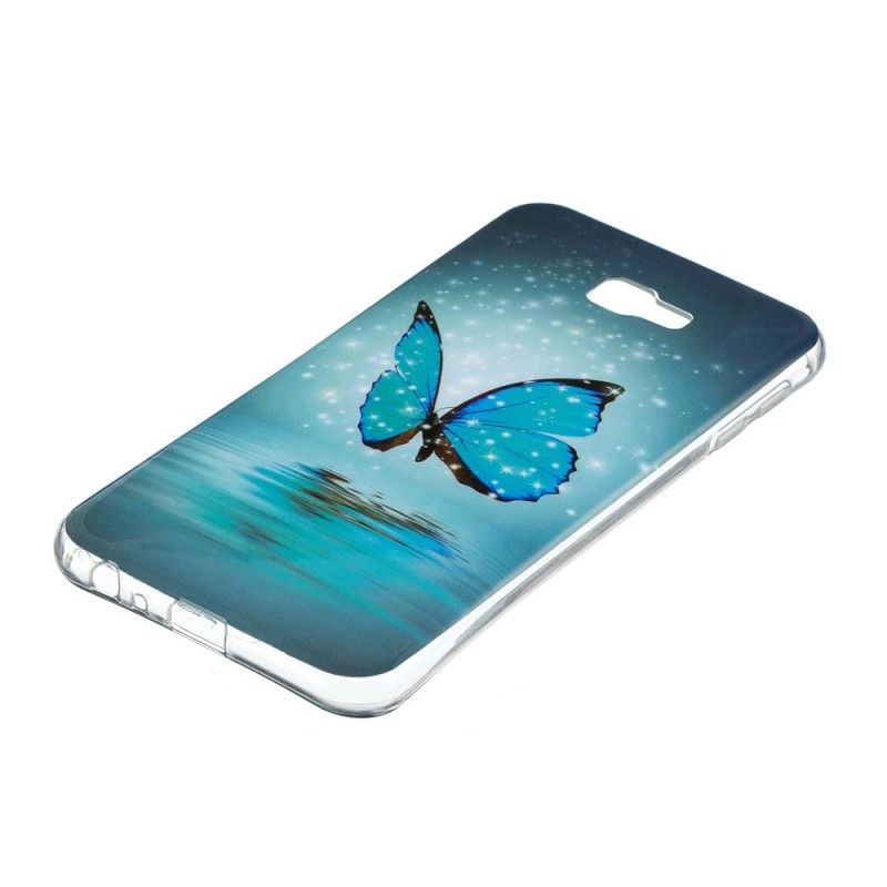 Skal Samsung Galaxy J4 Plus Mobilskal Fluorescerande Blå Fjäril