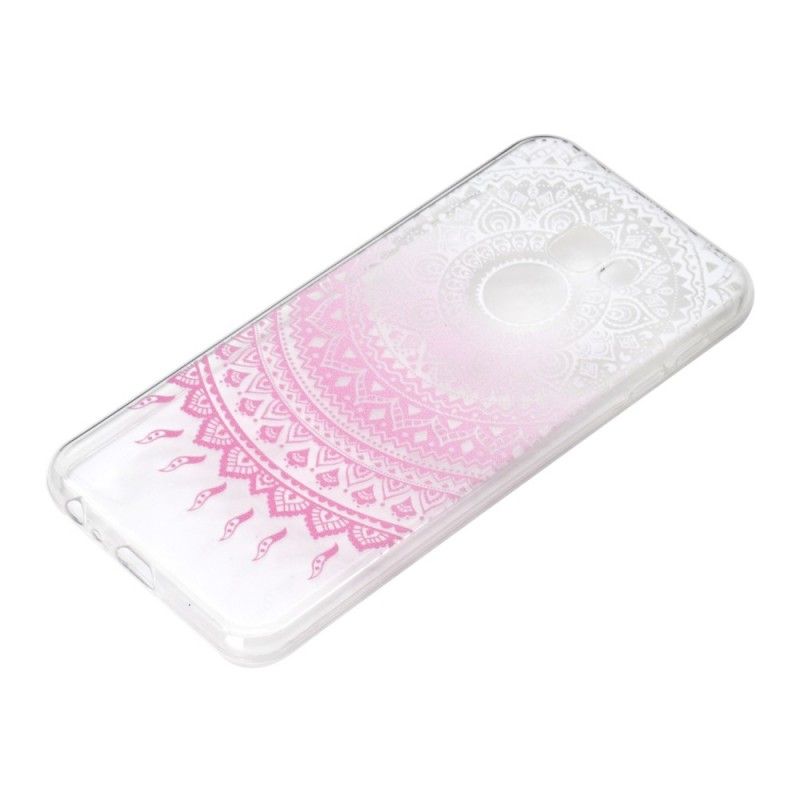 Skal Samsung Galaxy J4 Plus Rosa Transparent Färgglad Mandala