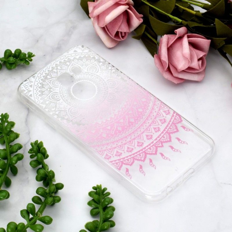 Skal Samsung Galaxy J4 Plus Rosa Transparent Färgglad Mandala