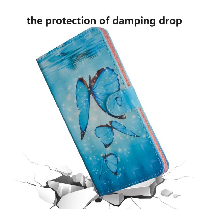 Skyddsfodral Samsung Galaxy J4 Plus Flygande Blå Fjärilar