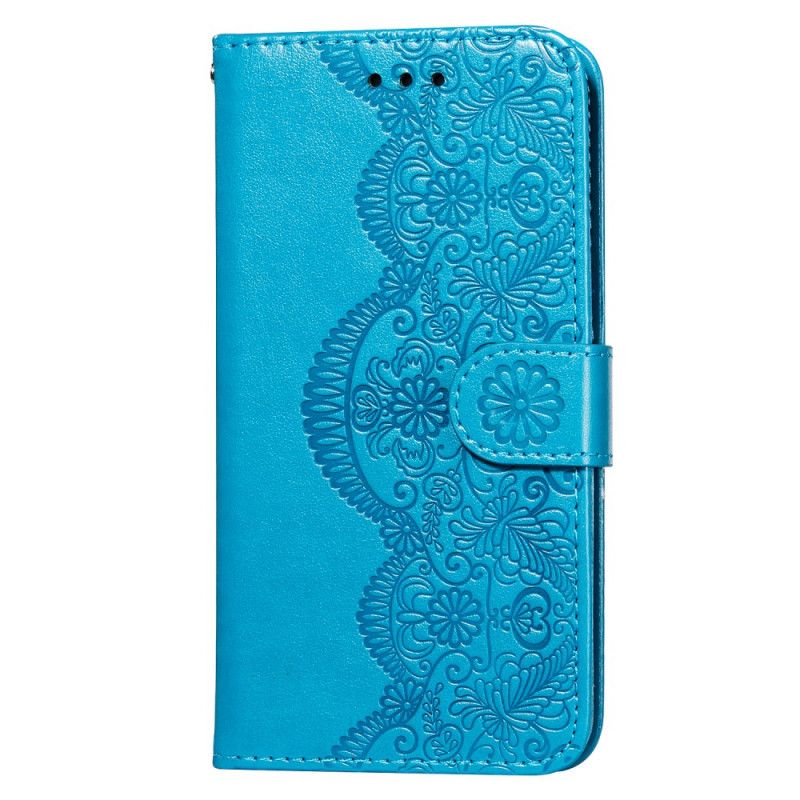 Fodral Samsung Galaxy S21 Plus 5G Röd Blomma Broderitryck