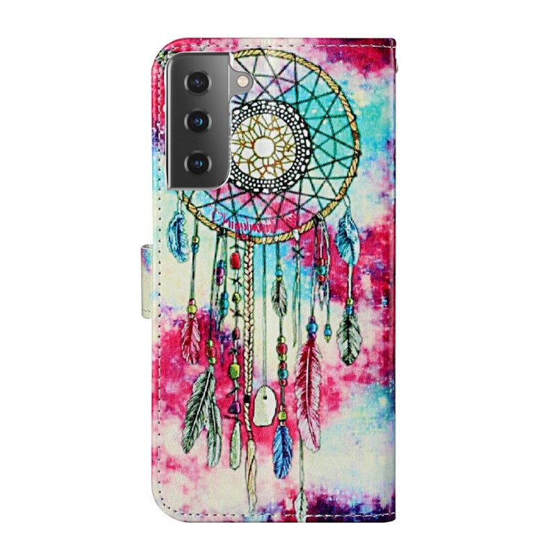 Läderfodral Samsung Galaxy S21 Plus 5G Mobilskal Dream Catcher-Stilen