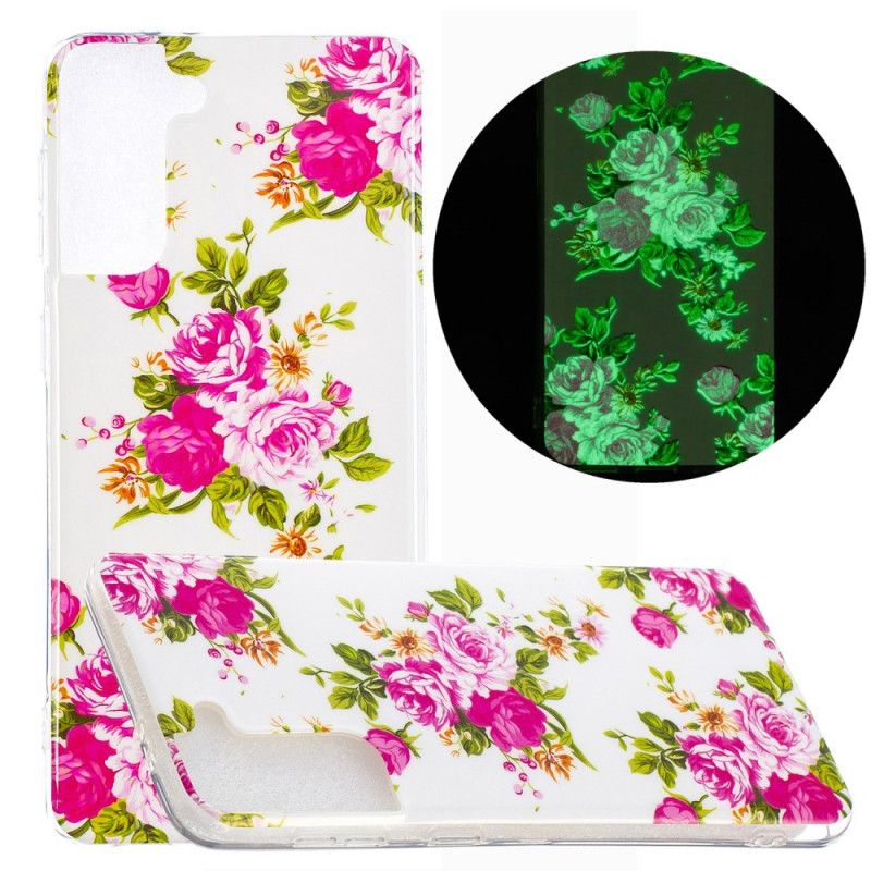 Skal Samsung Galaxy S21 Plus 5G Fluorescerande Frihetsblommor