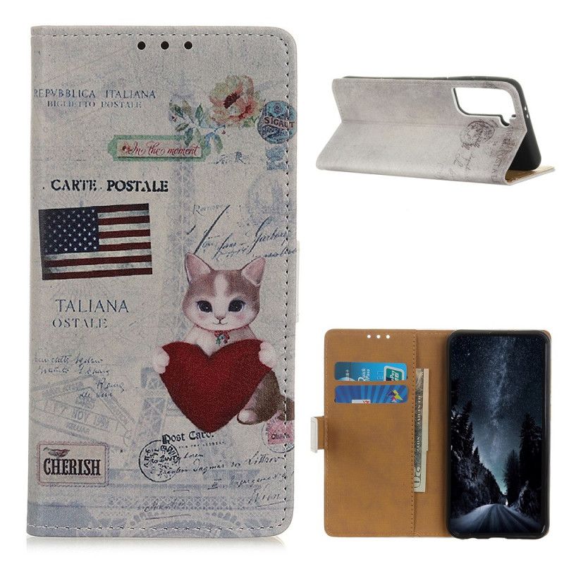 Skyddsfodral Samsung Galaxy S21 Plus 5G Resande Katt