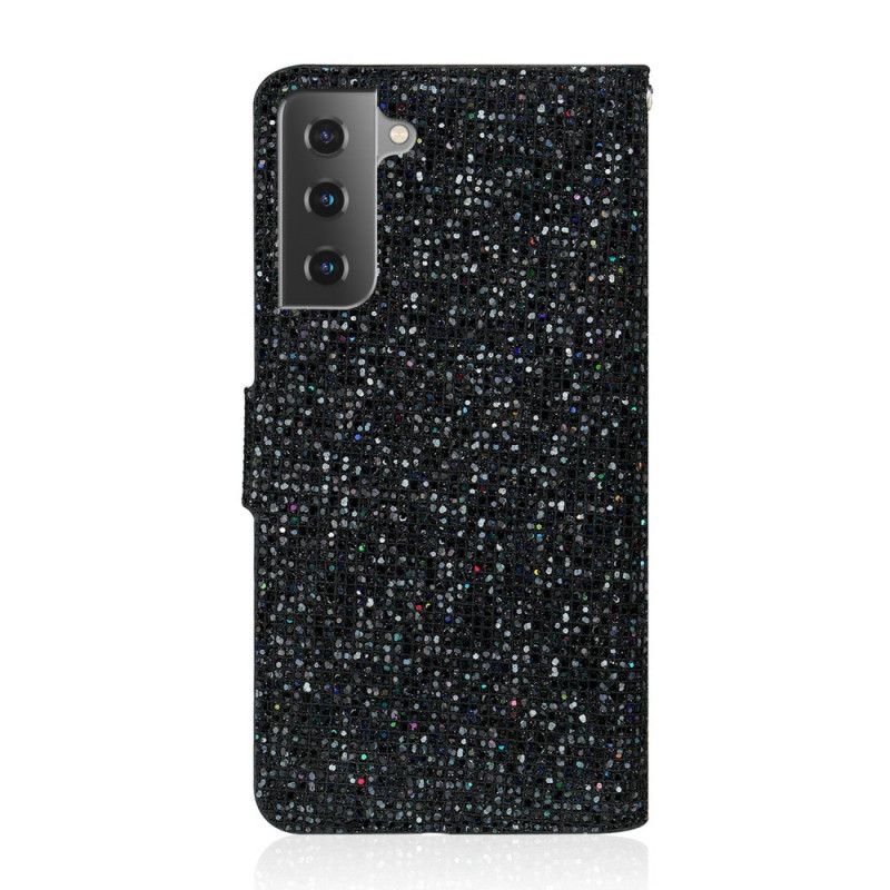 Skyddsfodral Samsung Galaxy S21 Plus 5G Svart Glitter Design