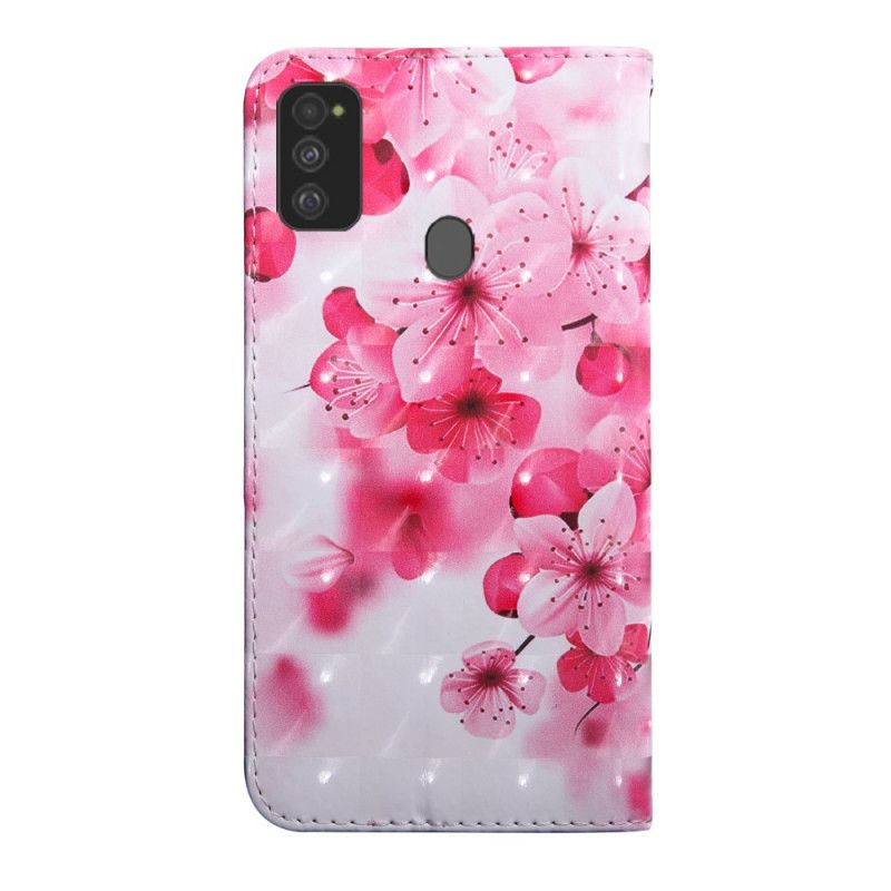 Fodral Samsung Galaxy M21 Rosa Blommor