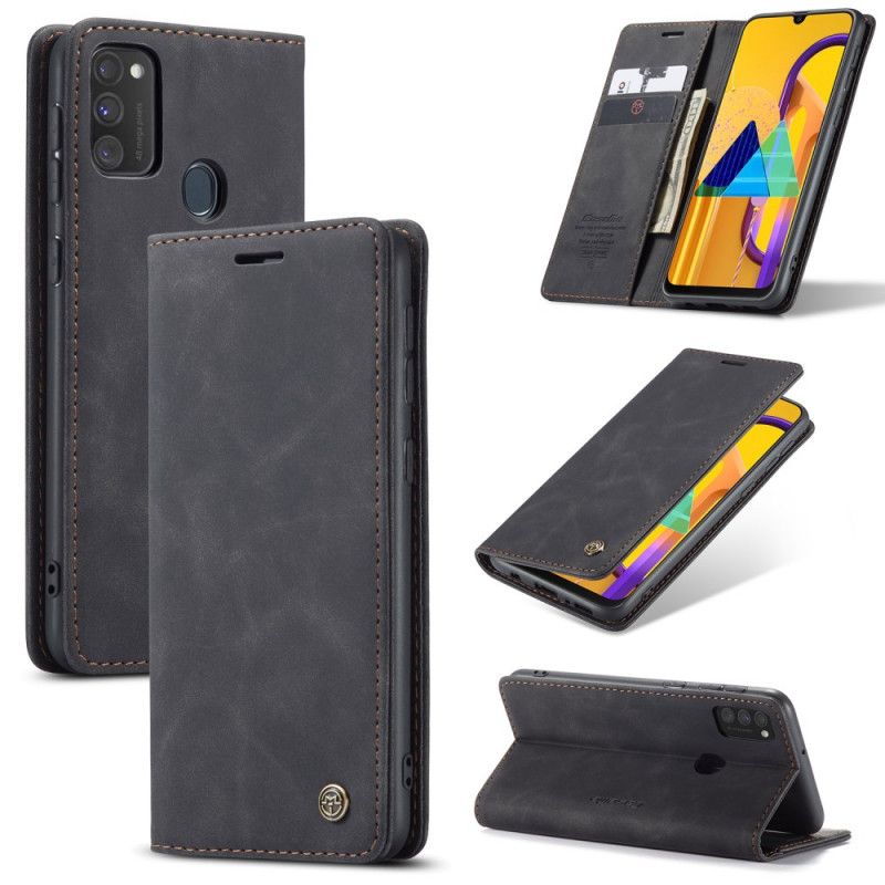 Folio-fodral Samsung Galaxy M21 Svart Konstläderfodral