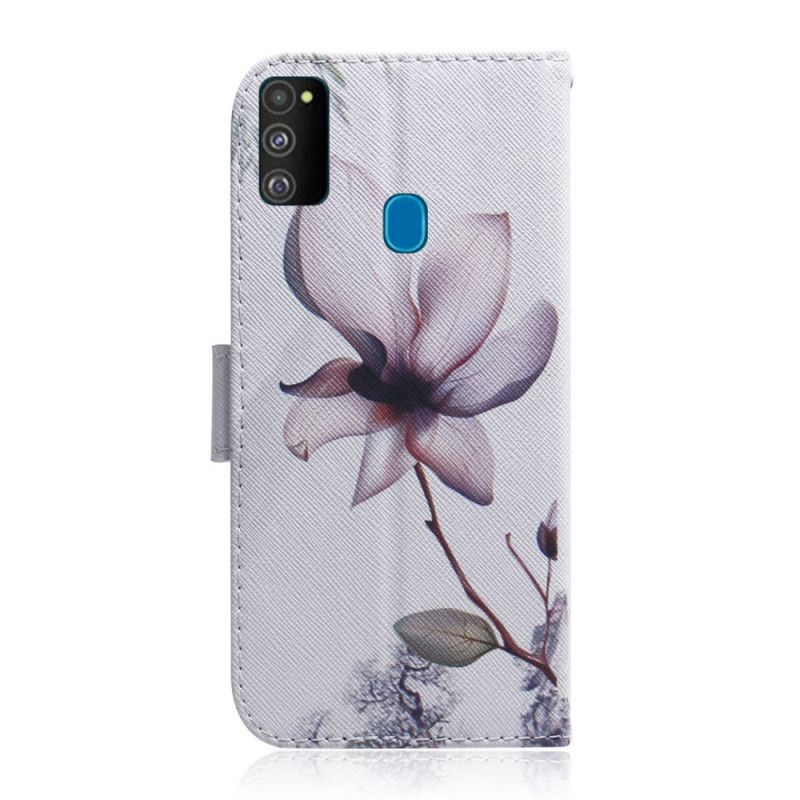 Skyddsfodral Samsung Galaxy M21 Gammal Rosblomma