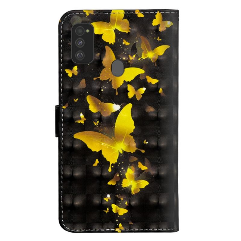 Skyddsfodral Samsung Galaxy M21 Gula Fjärilar