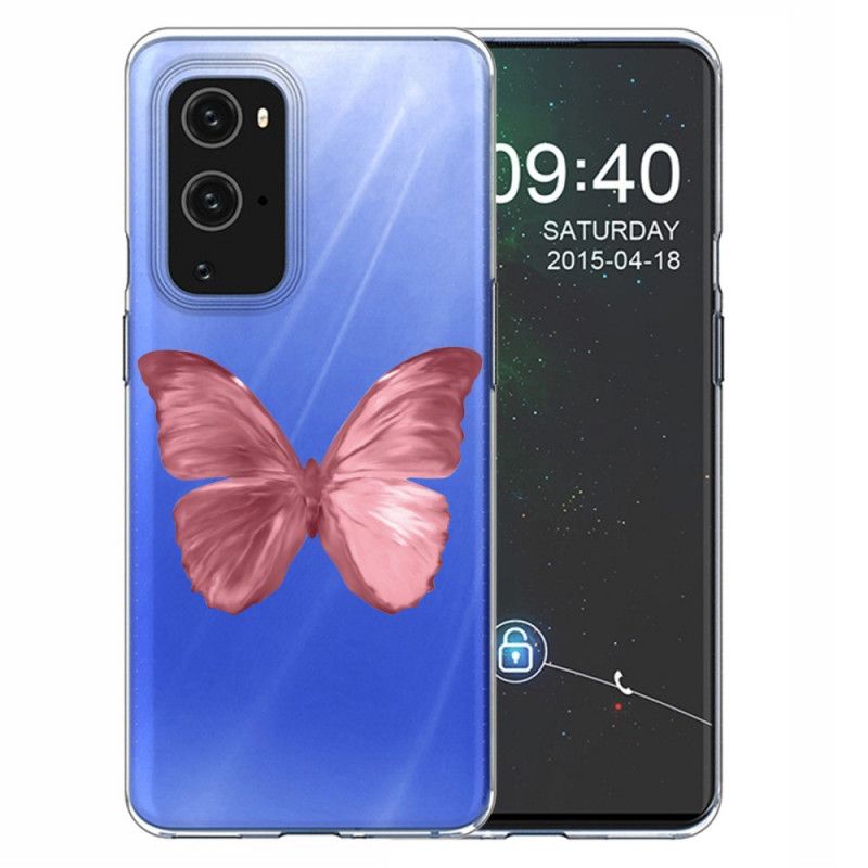 Skal OnePlus 9 Rosa Vilda Fjärilar