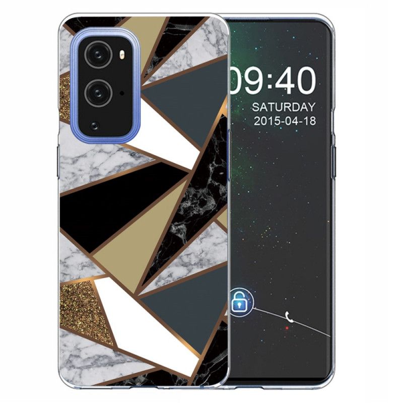 Skal OnePlus 9 Svart Geometrisk Marmor