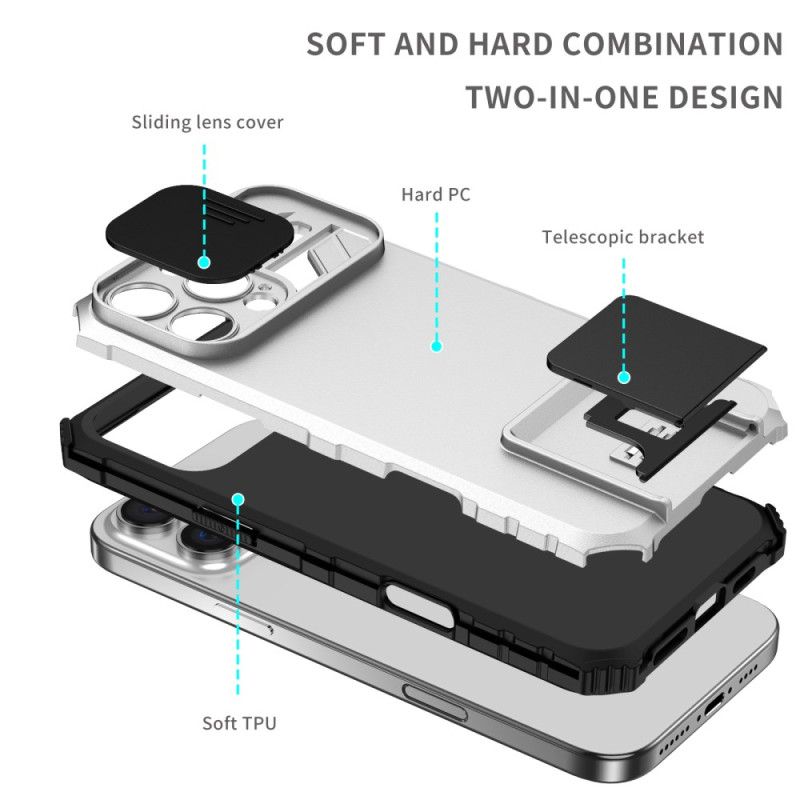 Skal För iPhone 16 Pro Skjut För Kamera Och Support