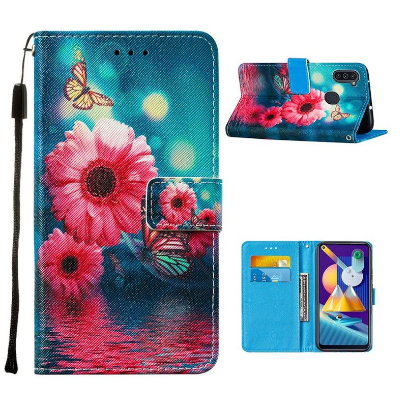 Fodral Samsung Galaxy M11 Blommor Och Fjärilar