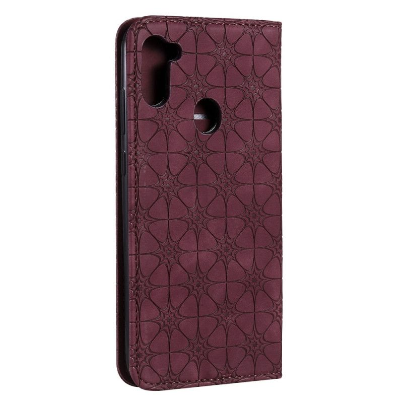 Folio-fodral Samsung Galaxy M11 Grön Barockblommor