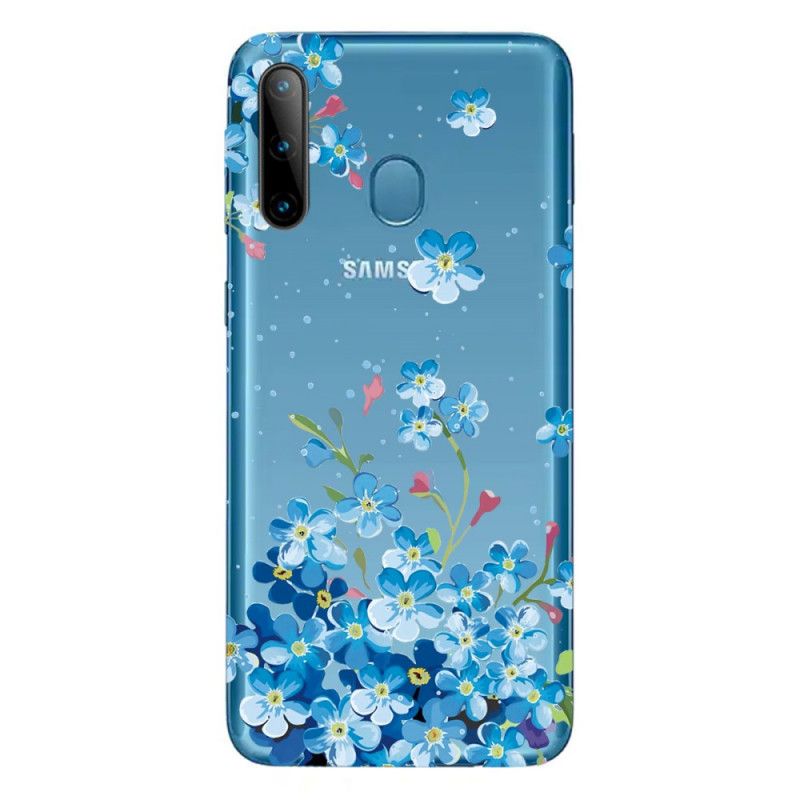 Skal Samsung Galaxy M11 Blå Blommor