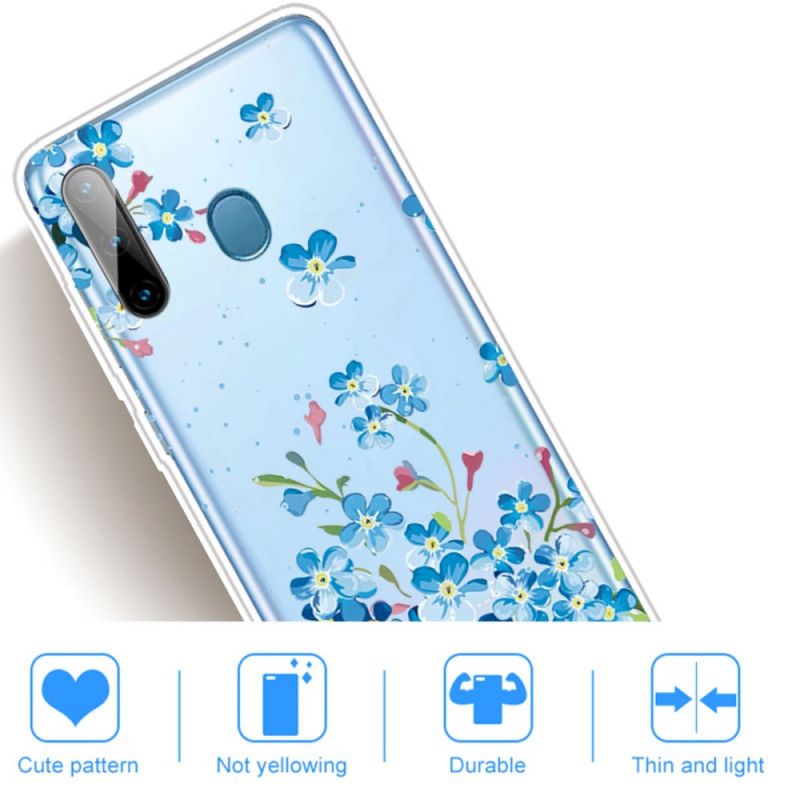 Skal Samsung Galaxy M11 Blå Blommor