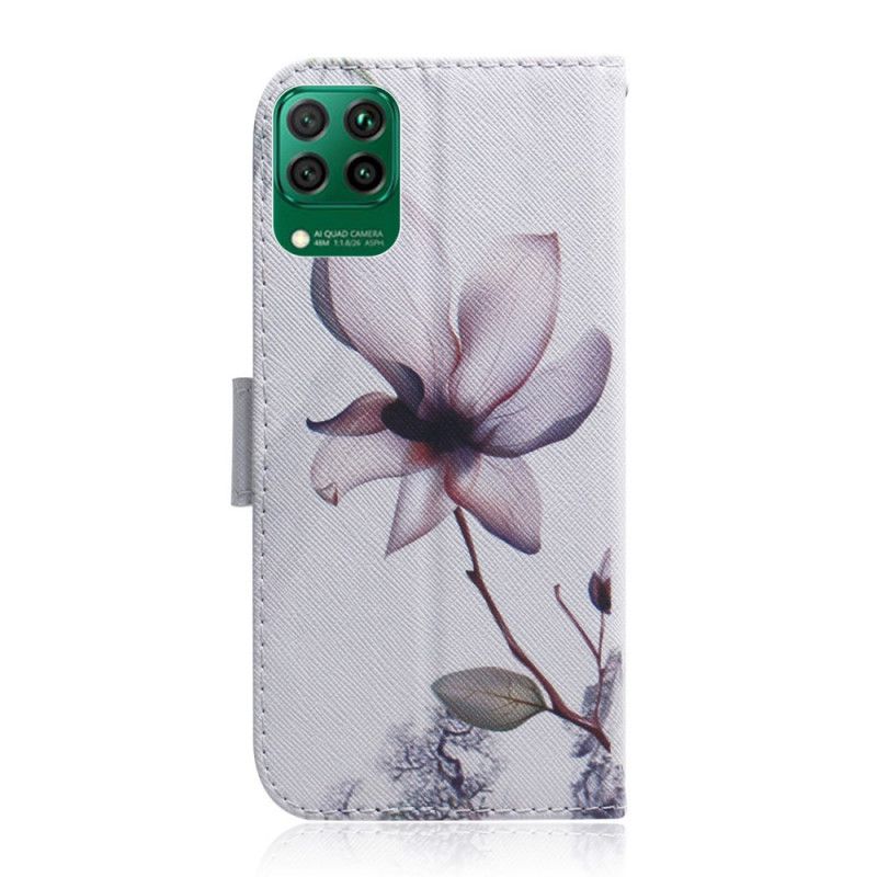 Fodral för Huawei P40 Lite Gammal Rosblomma