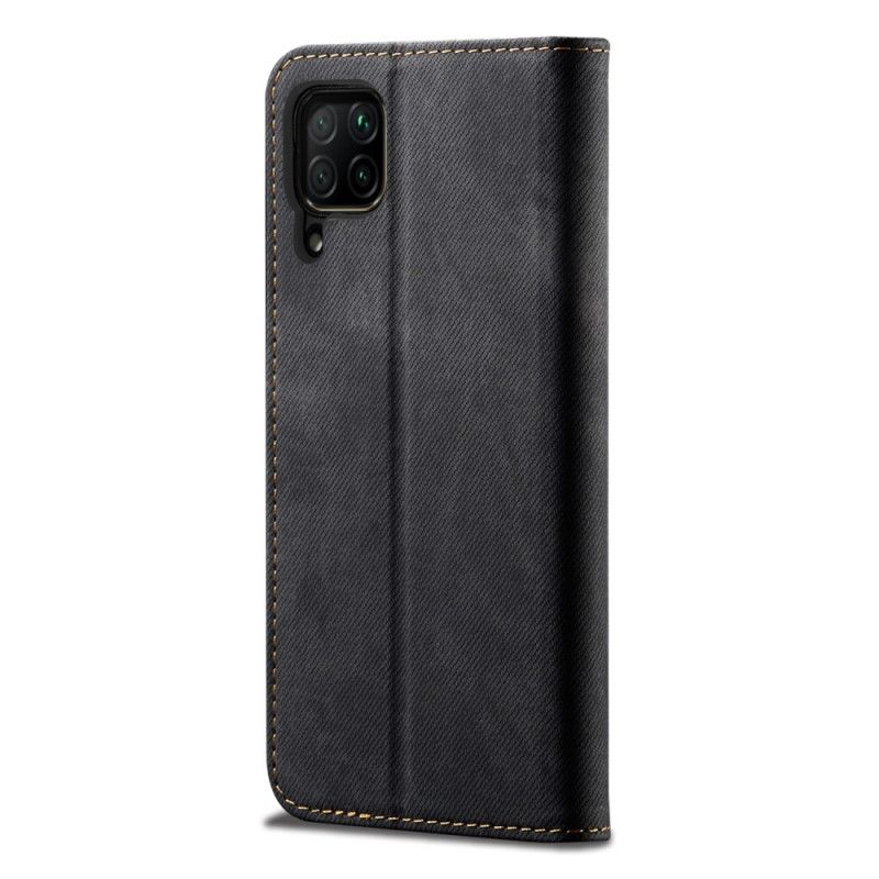 Folio-fodral Huawei P40 Lite Mörkblå Jeans I Imiterat Läderstruktur