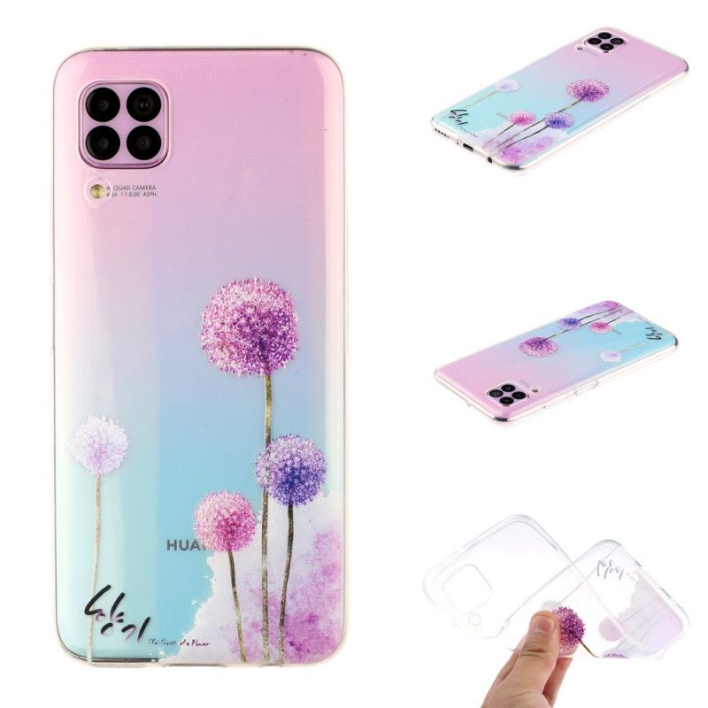 Skal för Huawei P40 Lite Transparent Färgade Maskrosor