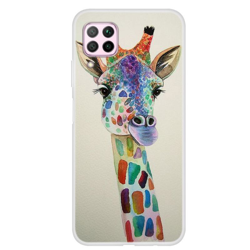 Skal Huawei P40 Lite Färgglad Giraff