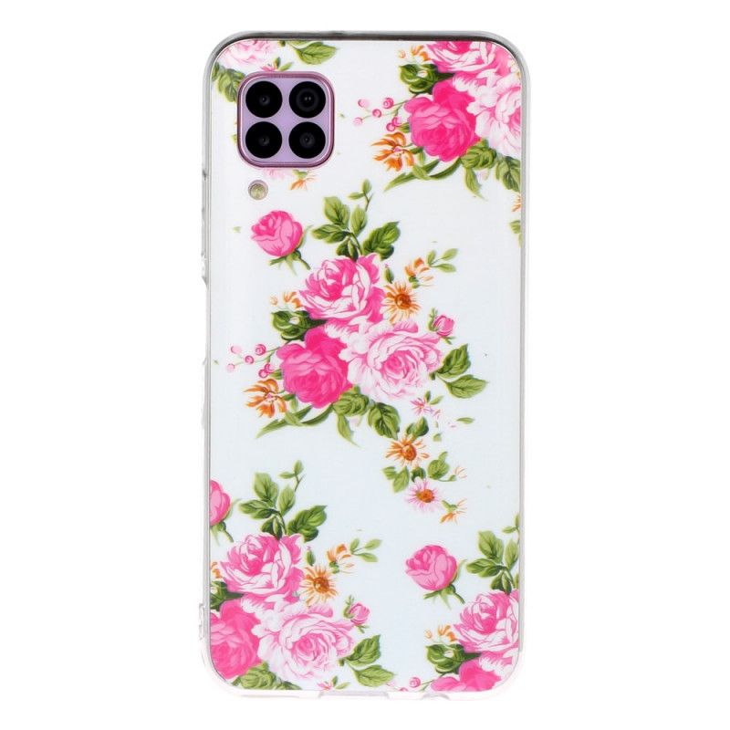 Skal Huawei P40 Lite Fluorescerande Frihetsblommor