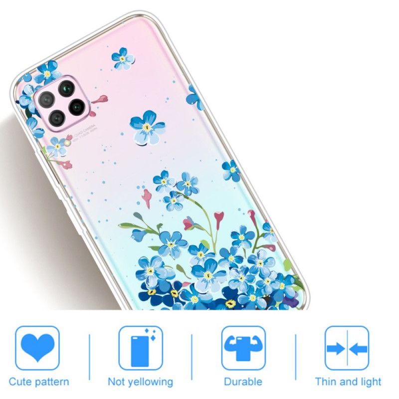 Skal Huawei P40 Lite Mobilskal Bukett Med Blå Blommor