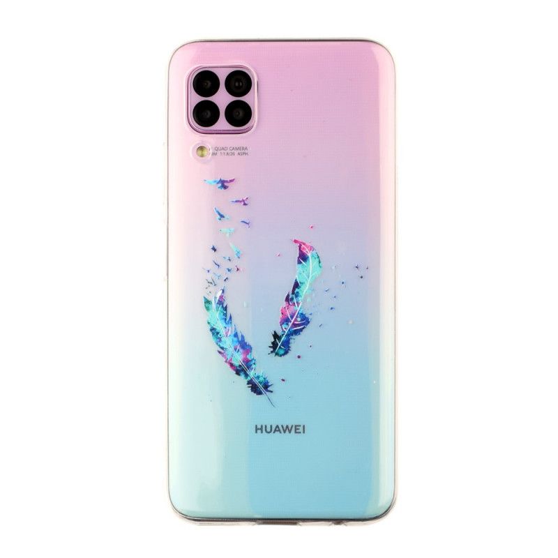 Skal Huawei P40 Lite Mobilskal Genomskinliga Fjädrar