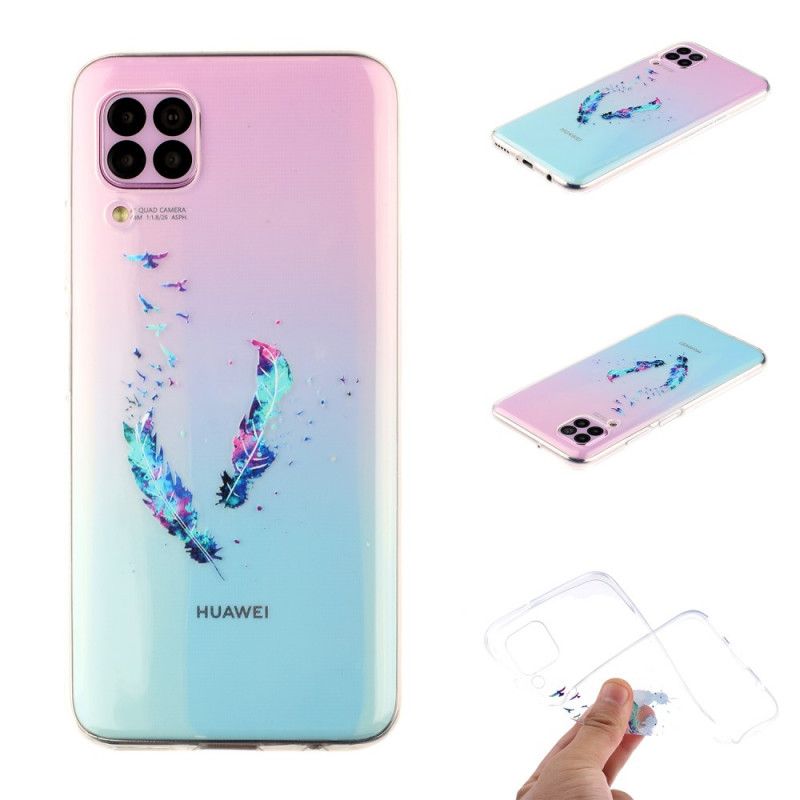 Skal Huawei P40 Lite Mobilskal Genomskinliga Fjädrar