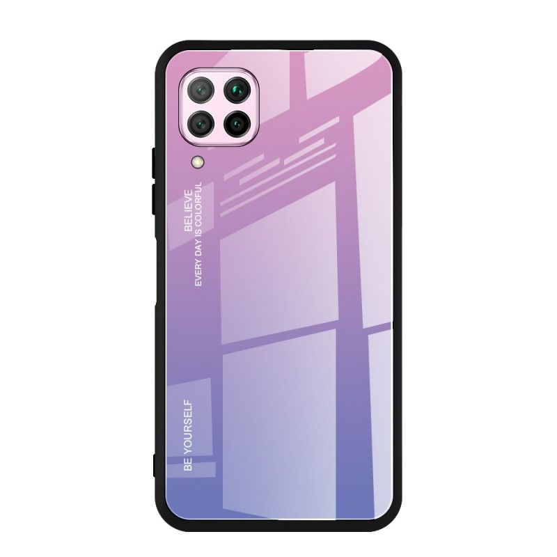 Skal Huawei P40 Lite Röd Var Dig Själv Härdat Glas