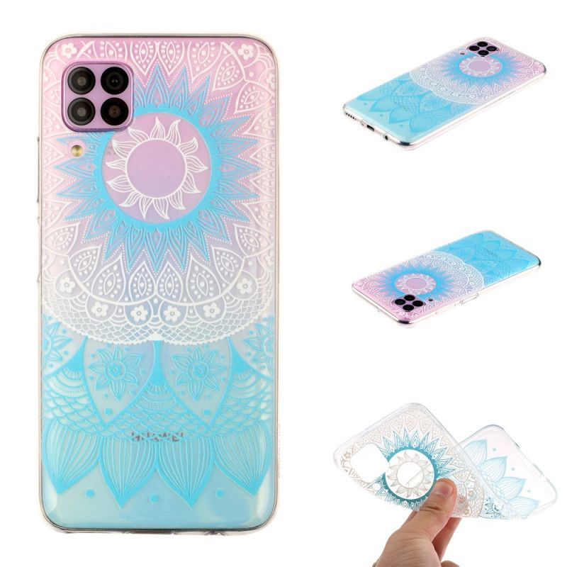 Skal Huawei P40 Lite Rosa Transparent Färgglad Mandala