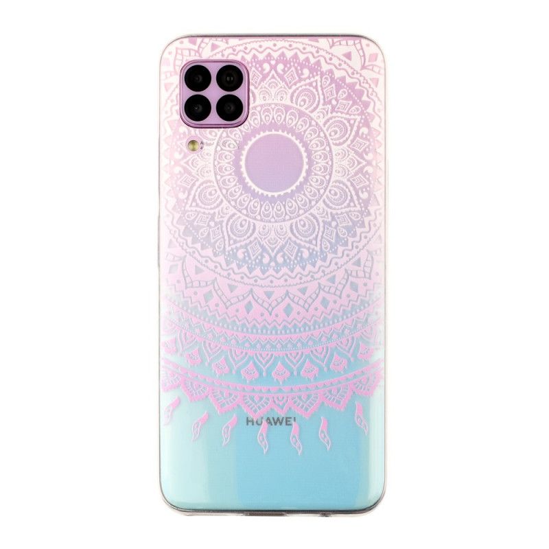 Skal Huawei P40 Lite Rosa Transparent Färgglad Mandala