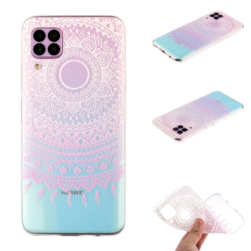 Skal Huawei P40 Lite Rosa Transparent Färgglad Mandala