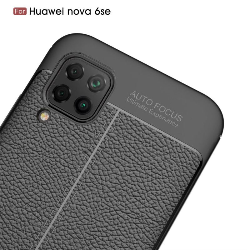 Skal Huawei P40 Lite Svart Dubbel Linjelyché-Effekt