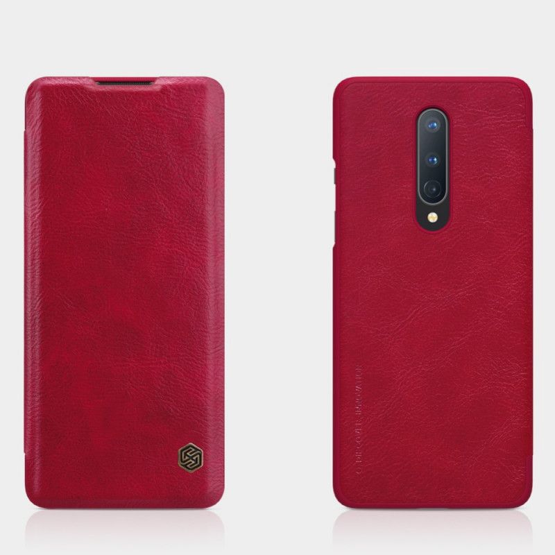 Folio-fodral OnePlus 8 Röd Nillkin Qin-Serien