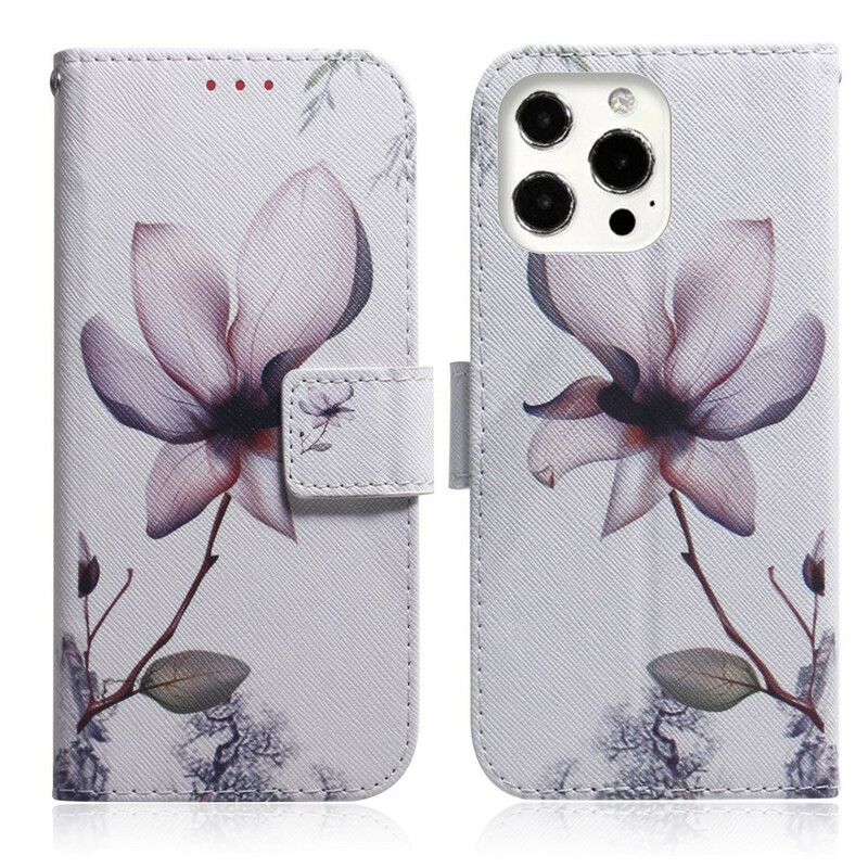 Fodral iPhone 13 Pro Gammal Rosa Blomma