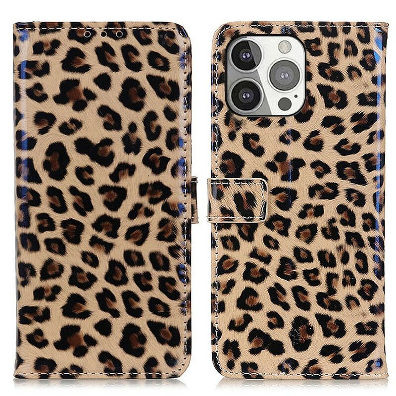 Läderfodral iPhone 13 Pro Telefonfodral Leopard