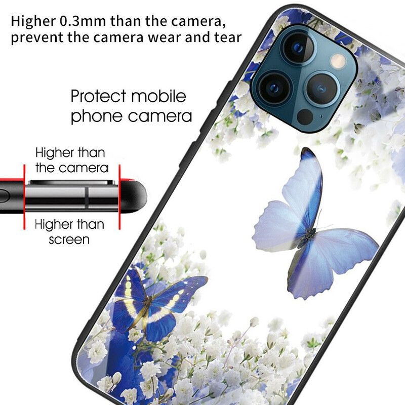 Skal iPhone 13 Pro Fjärilar I Härdat Glas