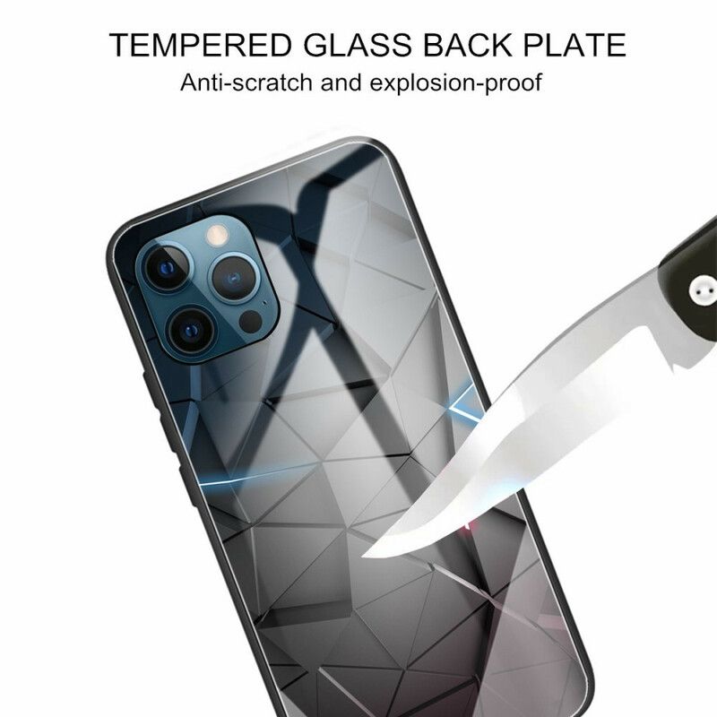 Skal iPhone 13 Pro Geometri Av Härdat Glas