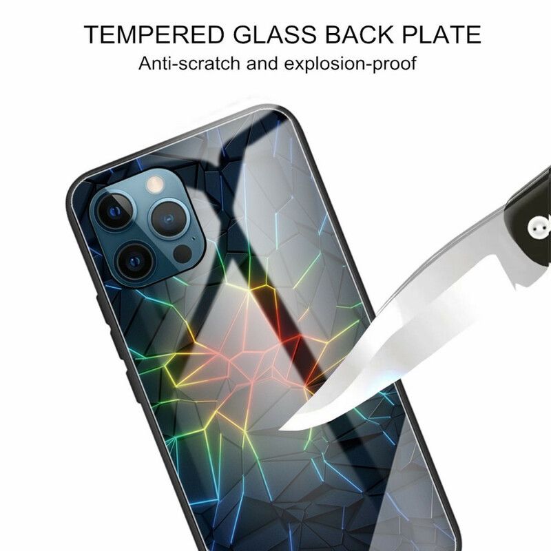 Skal iPhone 13 Pro Geometri Av Härdat Glas