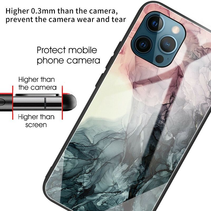 Skal iPhone 13 Pro Marmor Härdat Glas