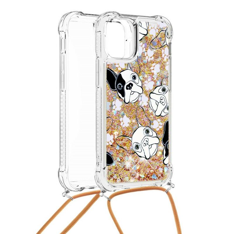 Skal iPhone 13 Pro Sequin Drawstring Dogs