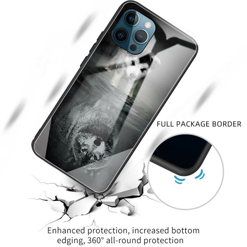 Skal iPhone 13 Pro Telefonfodral Puppy Dream Härdat Glas