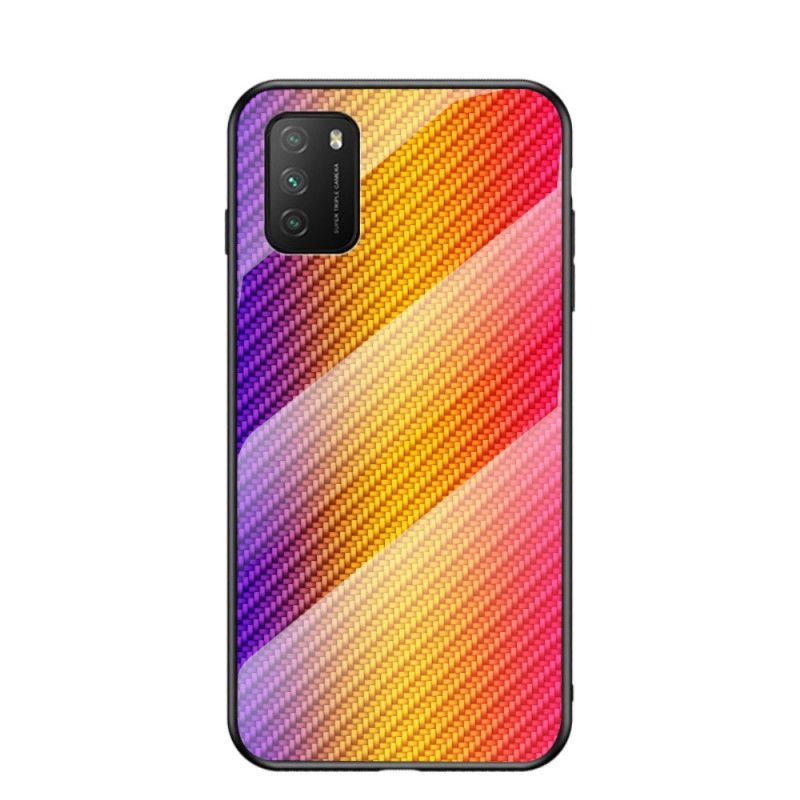 Skal Xiaomi Poco M3 Svart Kolfiberhärdat Glas